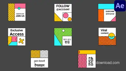 Abstract Square Titles for After Effects Titles template preview