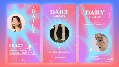 Abstract Stars Stories Pack Elements template preview