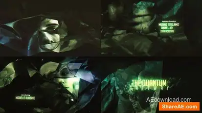 Abstract Technology Black Crumpled Paper Film Credit Openers template preview