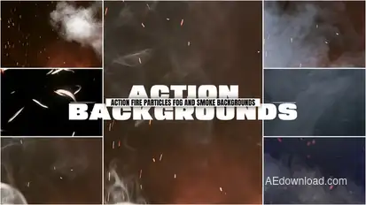 Action Fire Particles Fog and Smoke Backgrounds Elements template preview
