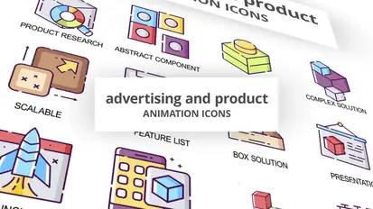 Advertising & Product - Animation Icons Elements template preview