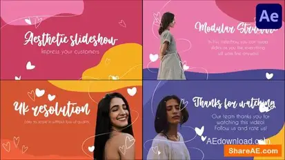 Aesthetic Colorful Slideshow Stories | After Effects Openers template preview