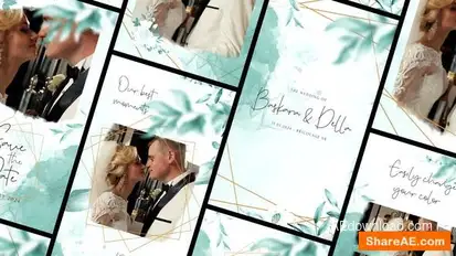 Aesthetic Wedding Invitation Stories Pack Openers template preview