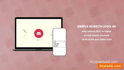Videohive After Effects Simple Search Logo 4K for PC and Mobile Logo Stings template preview