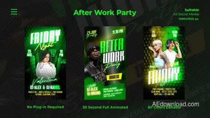 After Work Party Instagram Reels Openers template preview