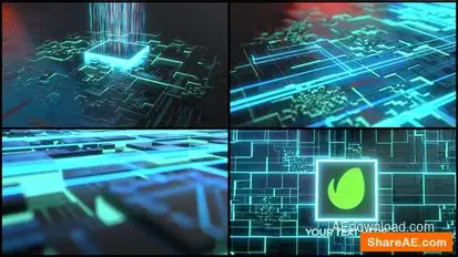 AI Futuristic Opener | Digital Technology Logo Openers template preview