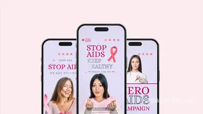 Aids Day Vertical Promo Video Displays template preview