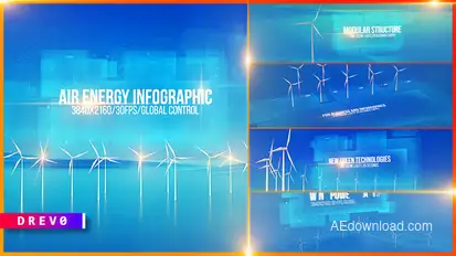 Air Generator Infographic/ Wind Energy Turbines/ Green Power/ Power Grid/ Eco/ Economic/ Politics Product Promo template preview