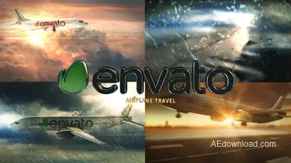 Airplane Travel Logo Stings template preview