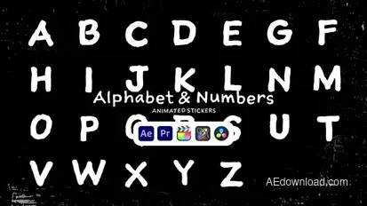 Alphabet Animated Stickers Elements template preview