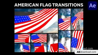 American Flag Transitions for After Effects Elements template preview