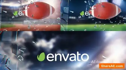 American Football Logo/Glass Shattering Logo Stings template preview