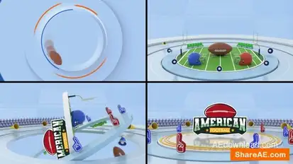 American Football Logo Reveal 4 Logo Stings template preview