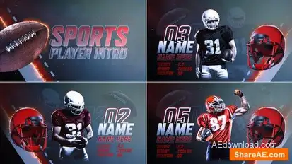 American Football Player Intro Openers template preview