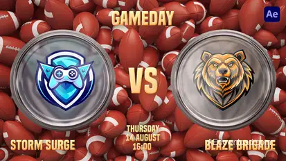 American Football Team Versus Screens broadcast-packages template preview