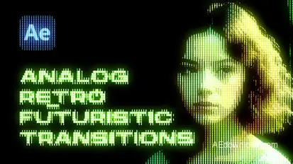Analog Retro Futuristic Transitions Elements template preview