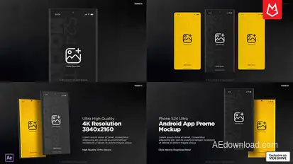 Android App Promo Mockup | S24 Ultra Matte Black Product Promo template preview