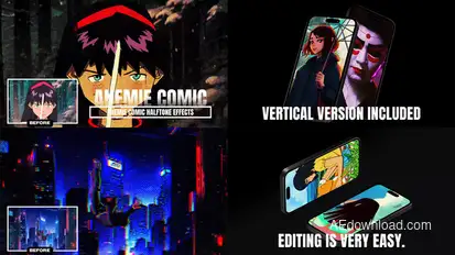 Anemie Comic Halftone Effects Elements template preview