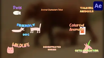 Animal Characters Titles for After Effects Titles template preview
