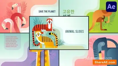 Animal Slides for After Effects Openers template preview