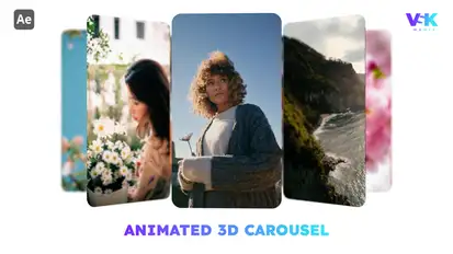 Animated 3D Carousel | After Effects Video Displays template preview