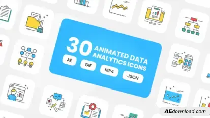 Animated Data Analytics Icons Elements template preview