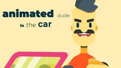 Animated dude in the car Elements template preview