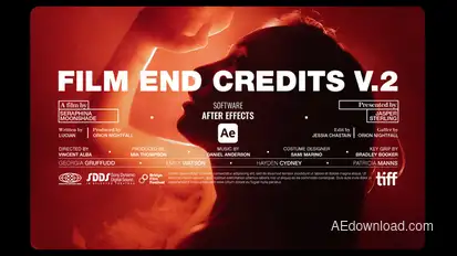Animated Film End Credits V2 For After Effects Titles template preview