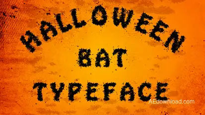 Animated Halloween Bat Typeface Titles template preview