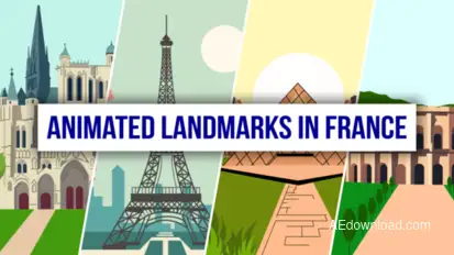 Animated Landmarks In France Infographics template preview