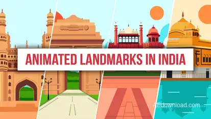 Animated Landmarks In India Infographics template preview