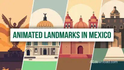 Animated Landmarks In Mexico Infographics template preview