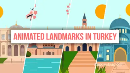 Animated Landmarks In Turkey Infographics template preview