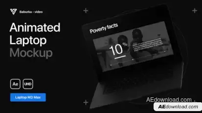 Animated Laptop Mockup | M3 Max Product Promo template preview