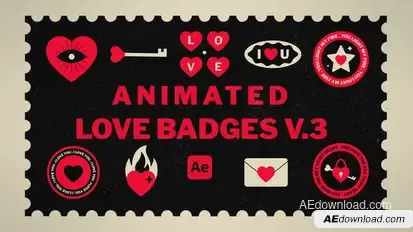 Animated Love Badges V.3 Elements template preview