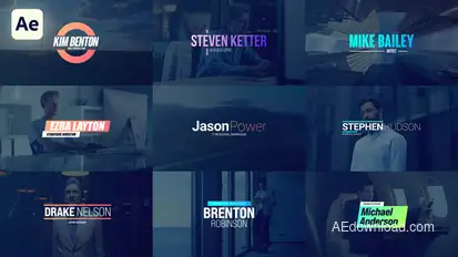 Animated Lower Thirds Elements template preview