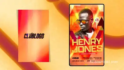 Animated Nightclub Flyer Template Video Displays template preview