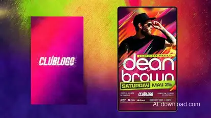 Animated Nightclub Flyer Template Video Displays template preview