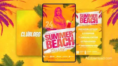 Animated Nightclub Flyer Template Video Displays template preview