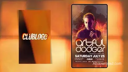 Animated Nightclub Flyer Template Video Displays template preview