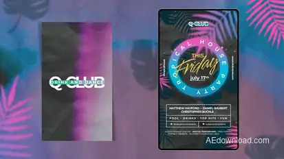 Animated Nightclub Flyer Template Video Displays template preview