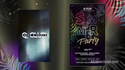 Animated Nightclub Flyer Template Video Displays template preview