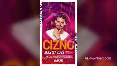 Animated Nightclub Flyer Template Video Displays template preview