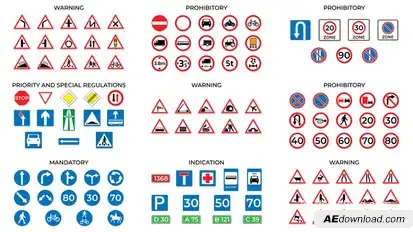 Animated Road Signs Elements template preview