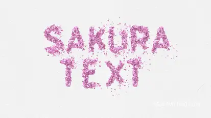 Animated Sakura Flower Petal Typeface Elegant Pink Cherry Blossom Letters Titles template preview