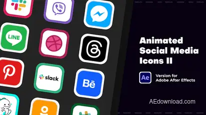 Animated Social Media Icons II Elements template preview