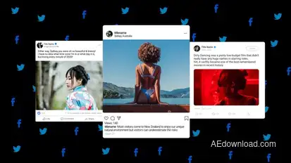 Animated Social Posts Elements template preview