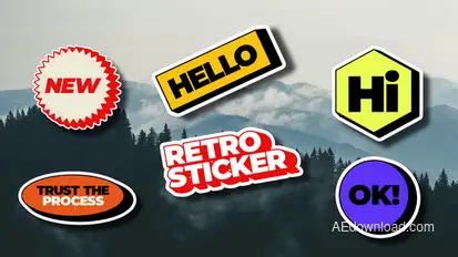 Animated Stickers | AE Titles template preview