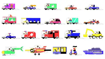 Animated Transports Elements template preview