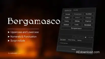 Animated Typeface - Bergamasco Titles template preview